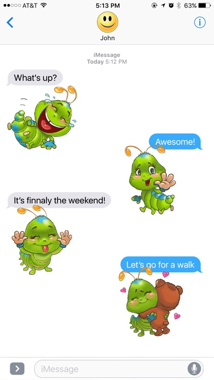 Little and Cute Caterpillar Stickers