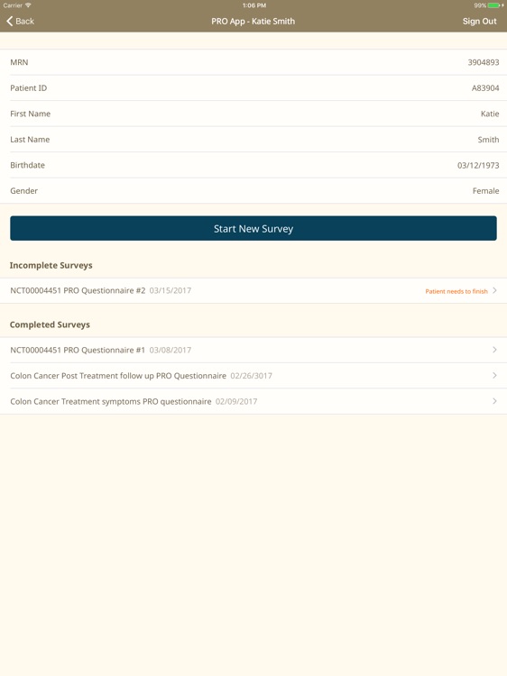 Patient Reported Outcomes