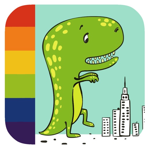Dinosaur Coloring Book For Kids And Preschool Icon