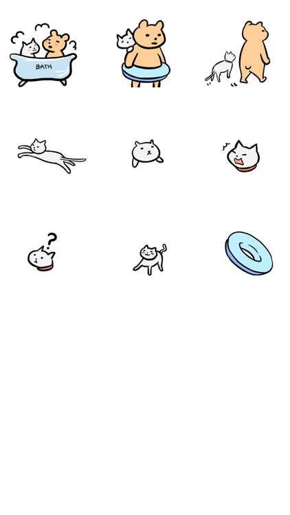 毎日くま&ねこステッカー Everyday Kuma & Neko Sticker