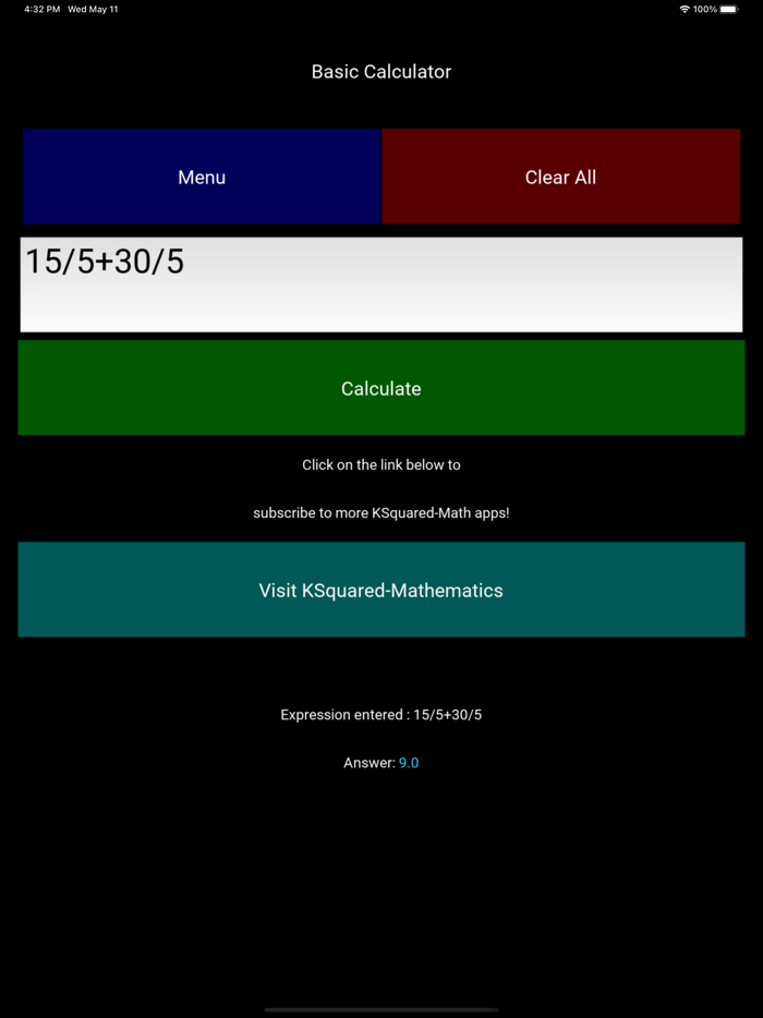 Basic Calculator - KSquared
