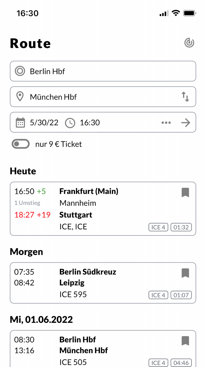 Bahn Fahrplan  Live Tracking