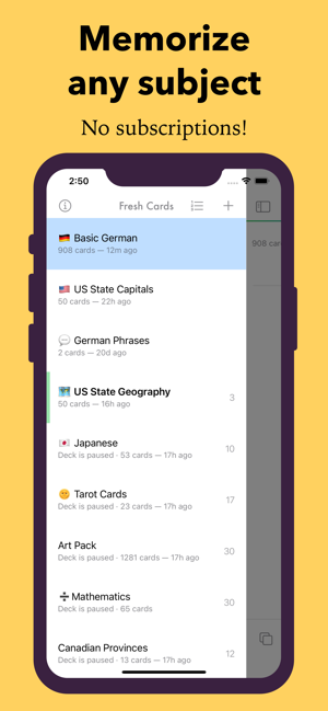 Fresh Cards - Flashcards Screenshot