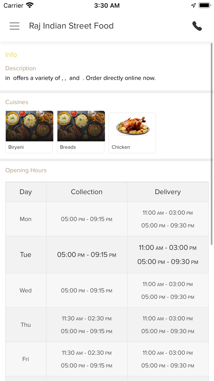 Raj Indian Street Food