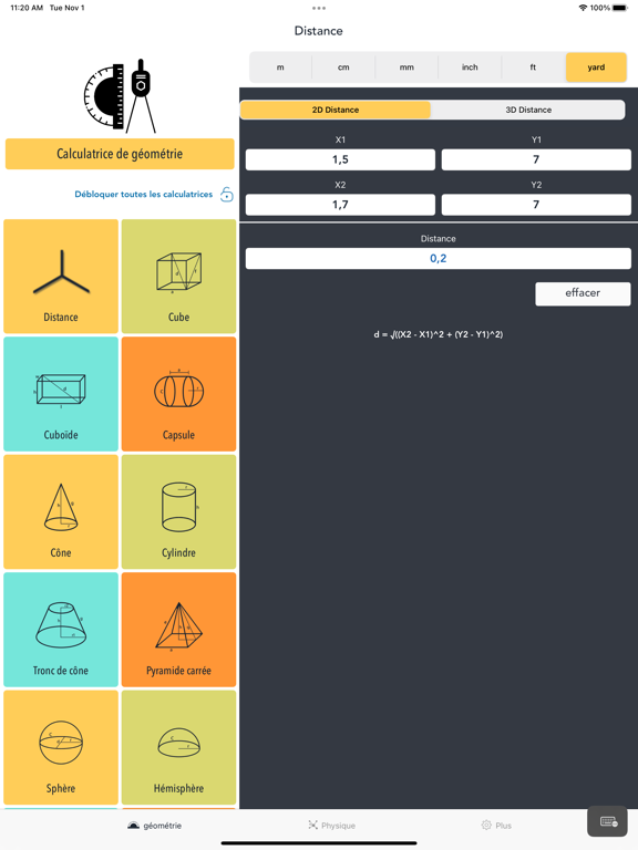 Calculatrice de géométrie Calculatrice de géométrie
