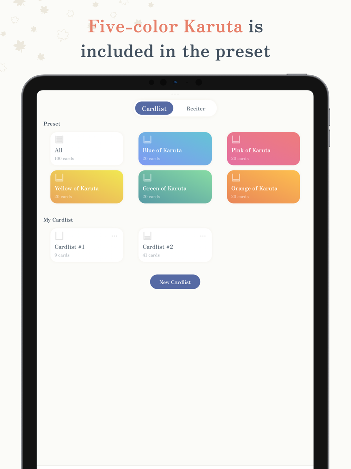 Recite Karuta Hyakunin-isshu