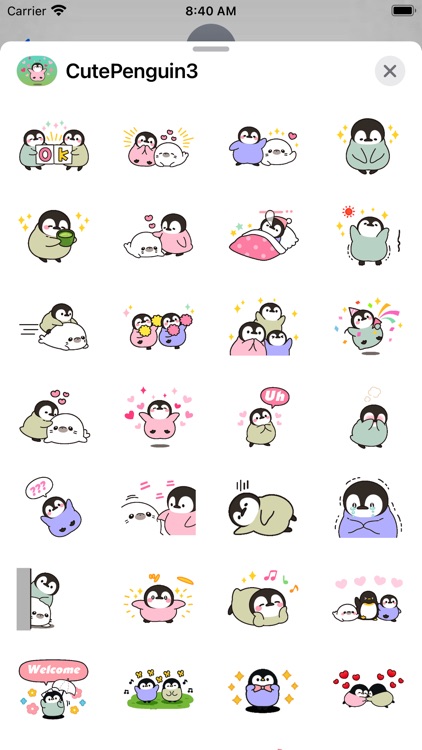 Cute Penguin 3 Stickers pack