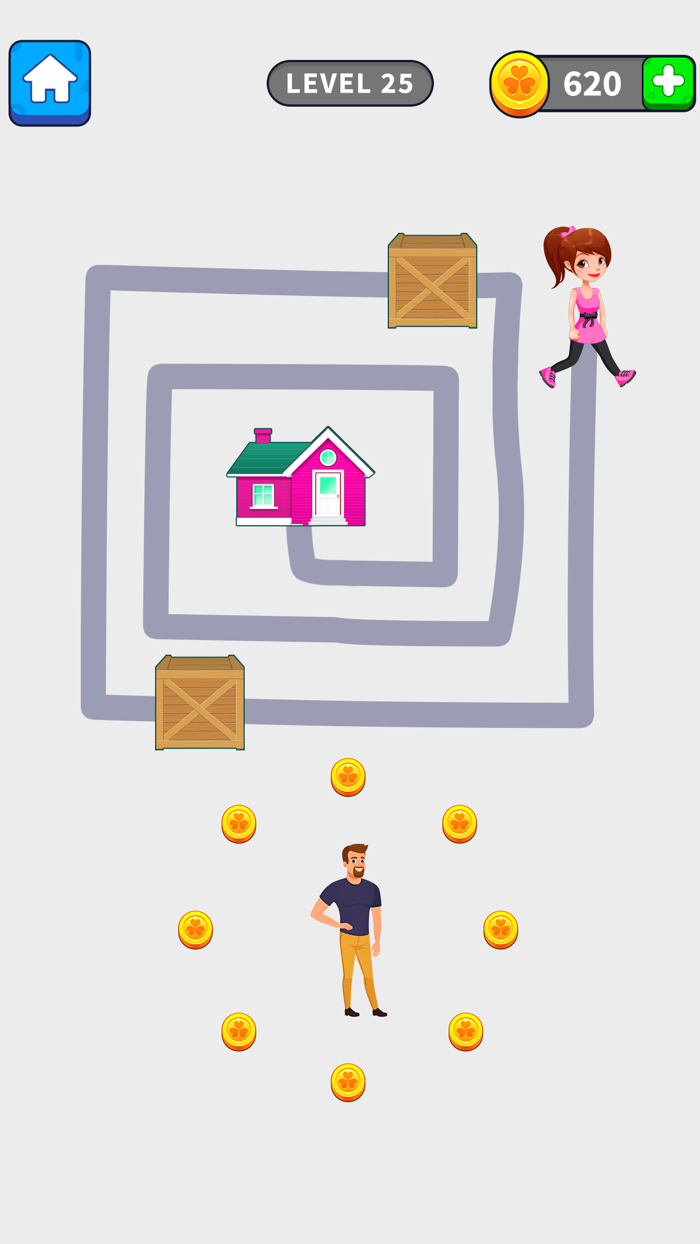 Draw To Home Puzzle Game