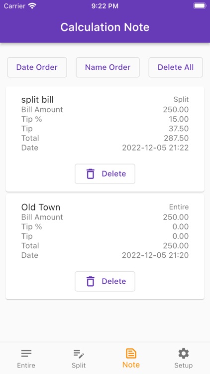 Tip Calculator bill tip split