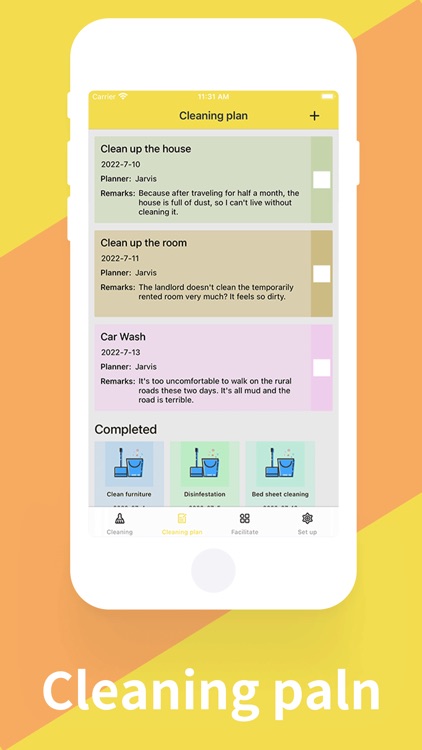 Yellow cleaning plan