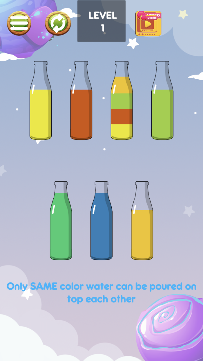 Water Bottle Color Sort Puzzle