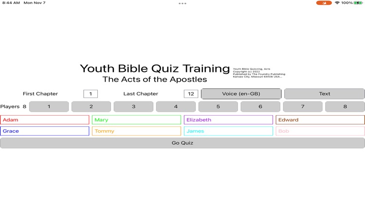 Teen Bible Quiz Training - 22