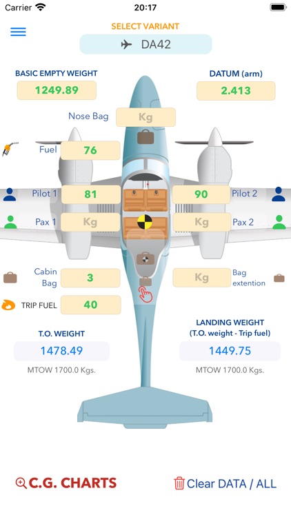 DA42 M&B mobile