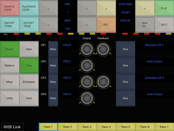 7XDXFM 4 OP FM Synth Groovebox