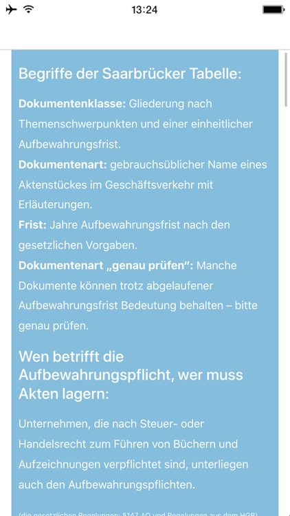 Aufbewahrungsfristen screenshot-3