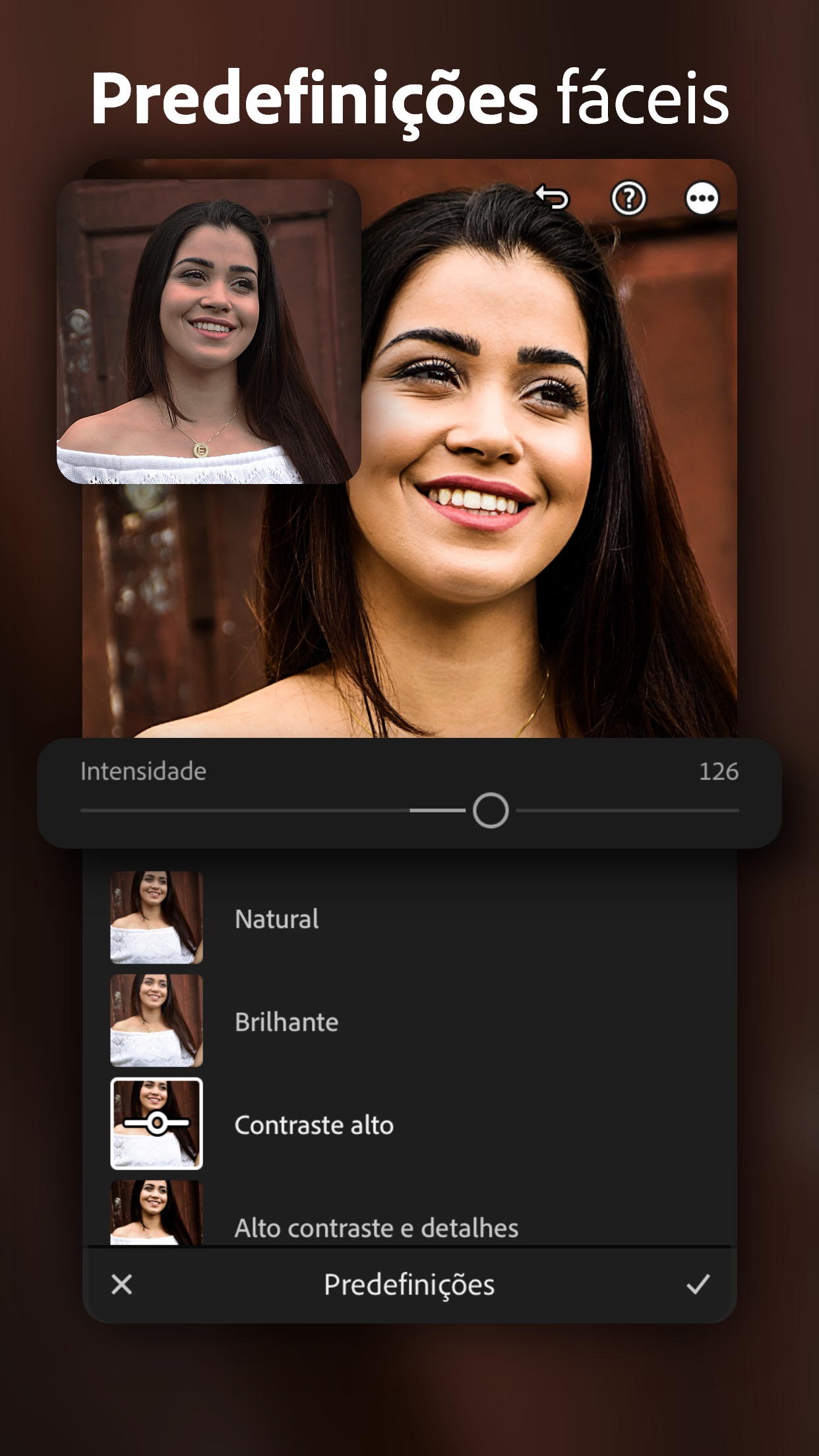 Screenshot do app Lightroom Edite fotos e vídeos