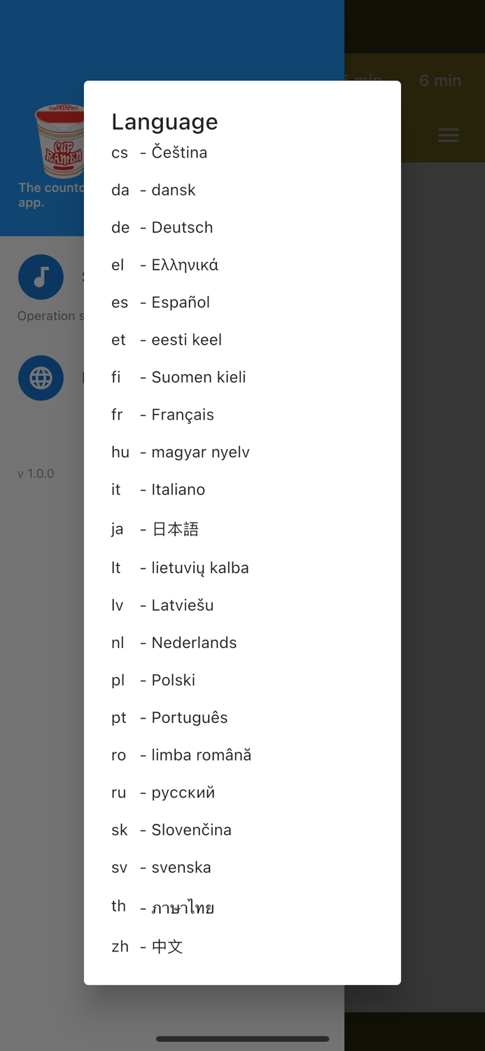 Instant cup ramen timer