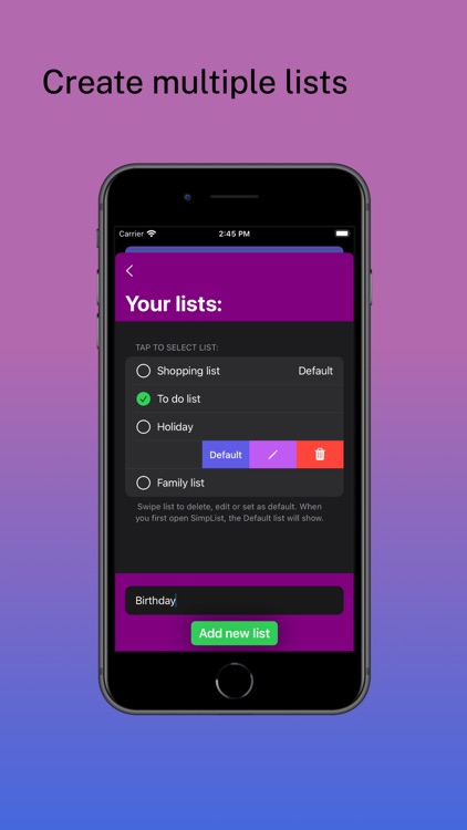 SimpList app
