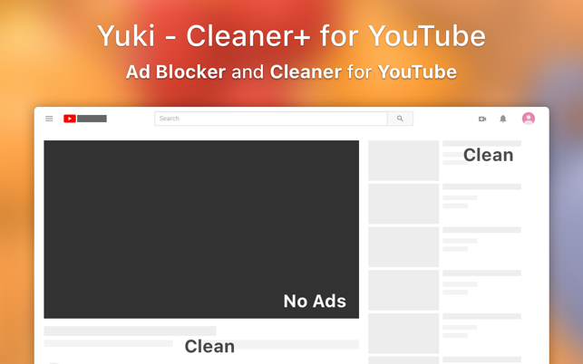 ‎Yuki - Cleaner+ for YouTube Screenshot