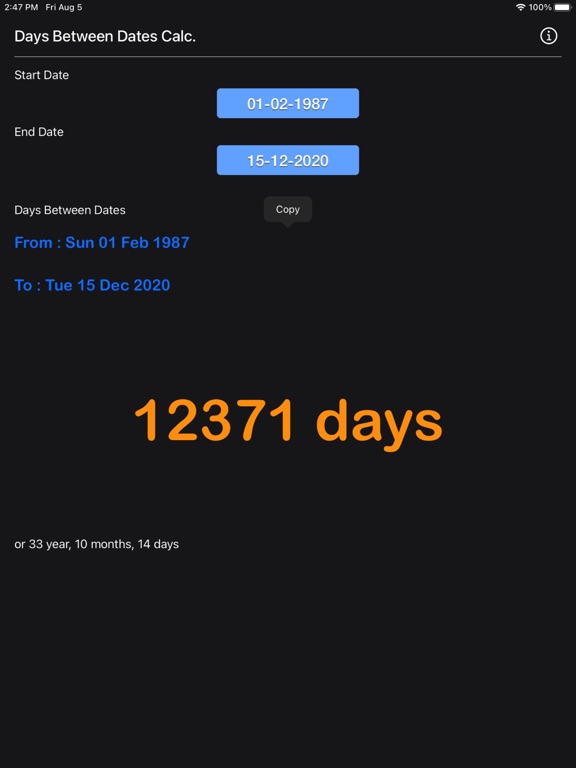 Days Between Dates Calculator screenshot 13