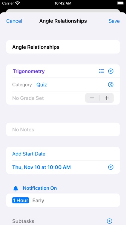 Assignments for iPhone