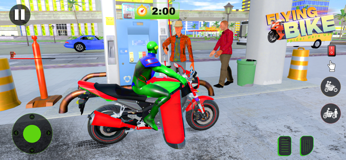 Flying Bike Spider Hero Game