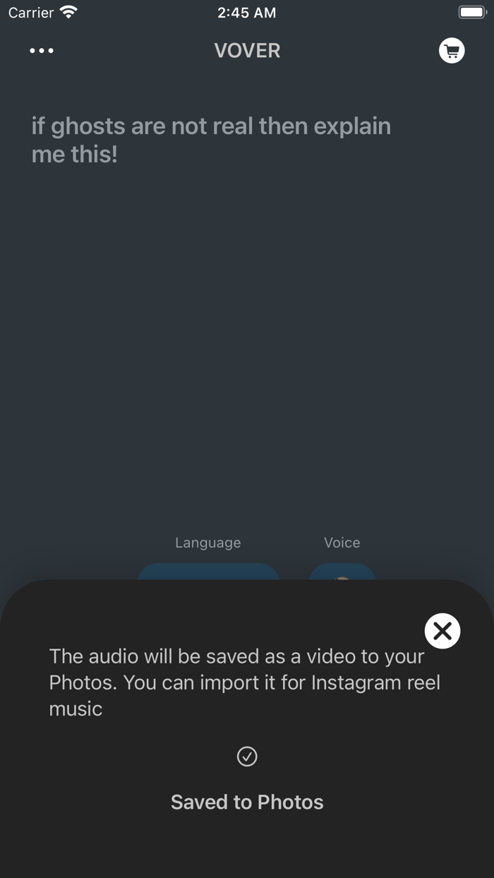 VOVER - voiceover for REEL