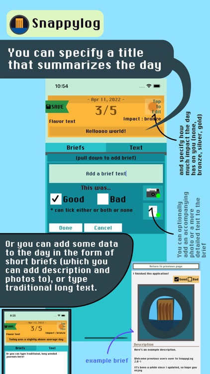 Snappylog - Quick daily diary screenshot-3