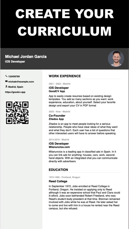 GoodCV - Curriculum Vitae PDF