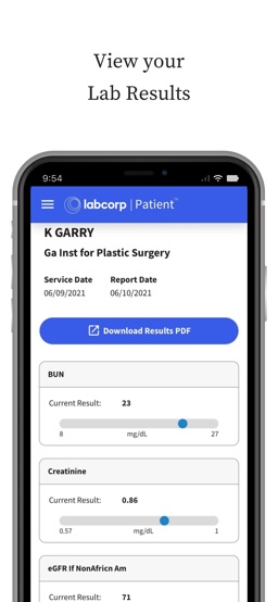 Labcorp | Patient app screenshot