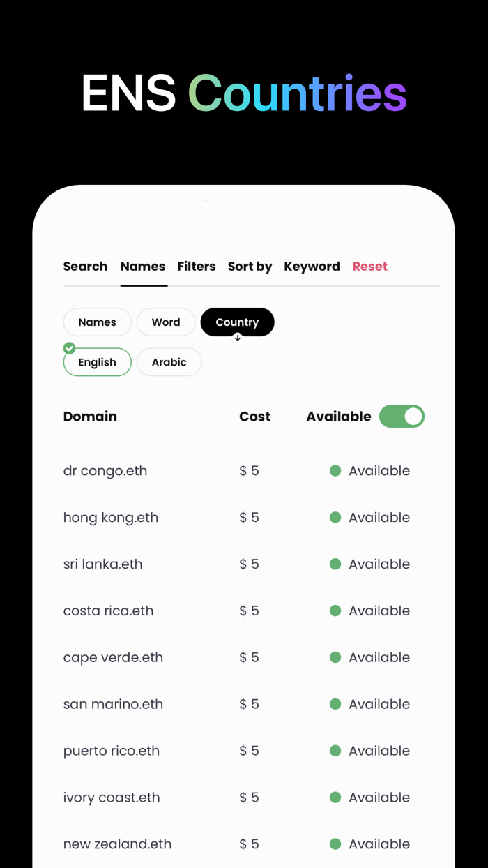 UPYO ENS Find Best .ETH Names