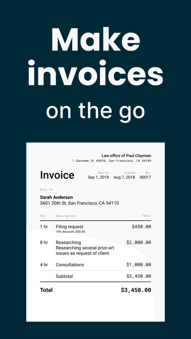 Invoice Maker. Estimate App Screenshot