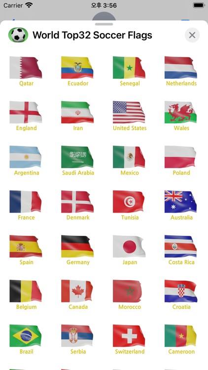 World Top32 Soccer Team Flags