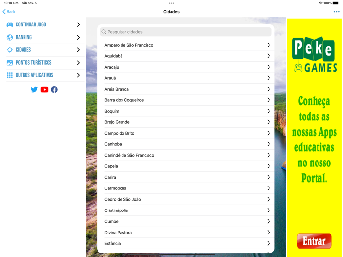 Quiz Estado de Sergipe