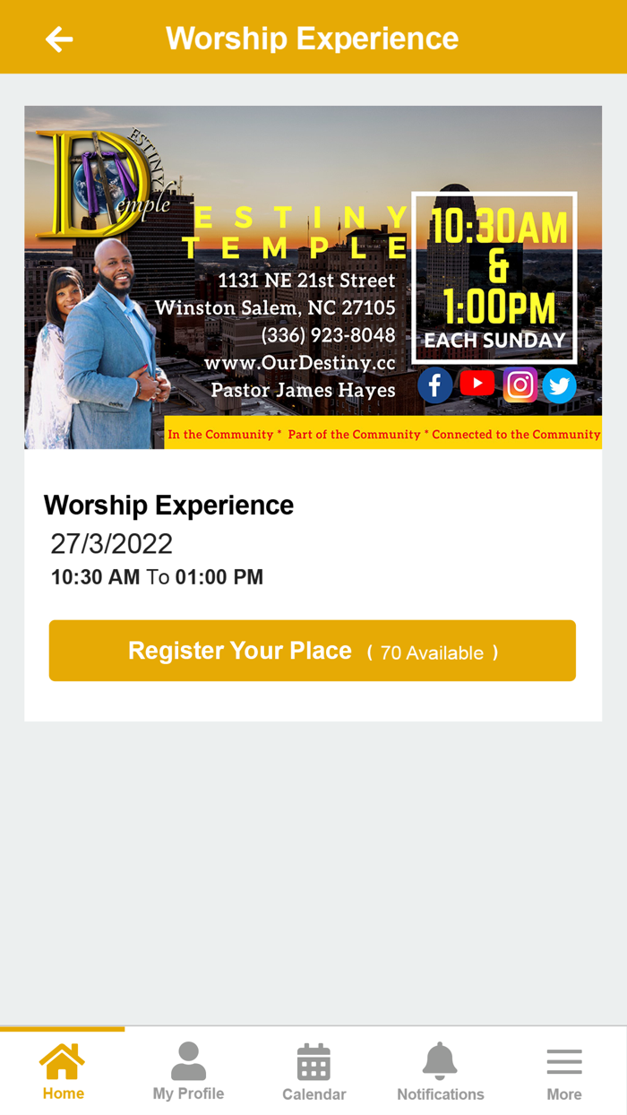 Destiny Temple, Inc.