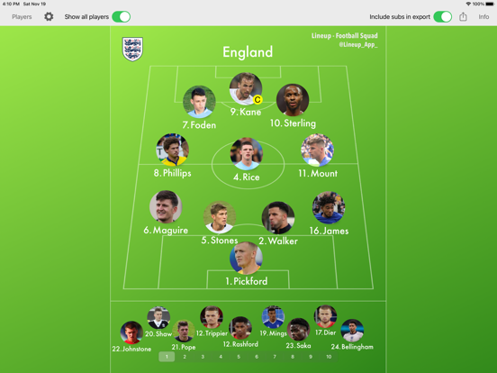 Lineup - Football Squad iPad app afbeelding 1