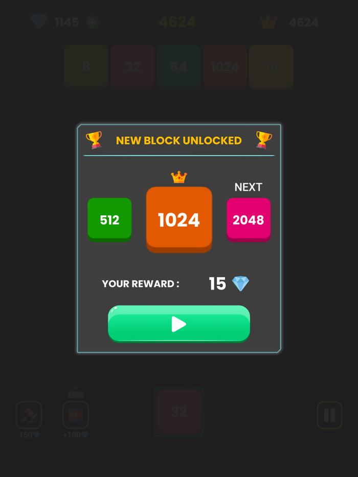 2048 Endless X2 Blocks Puzzle