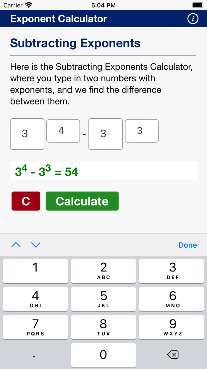 Exponent Calculator
