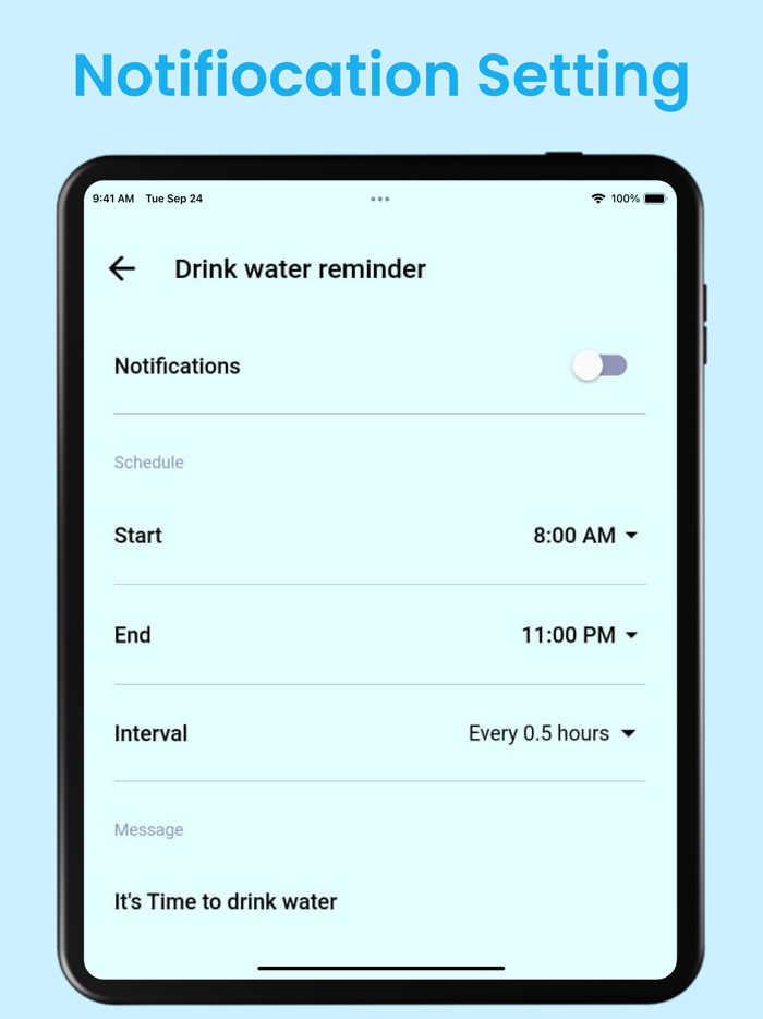 Water reminder for health