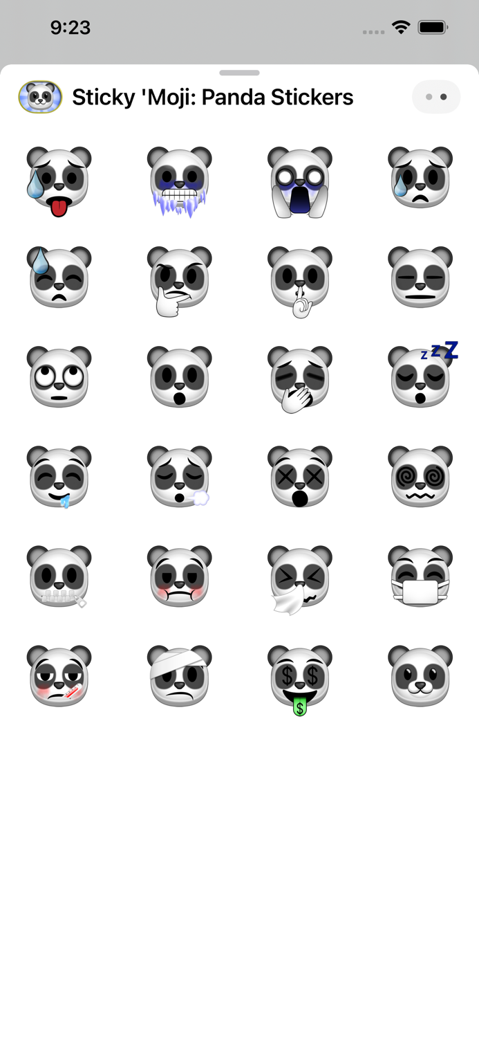 Sticky Moji Panda Stickers