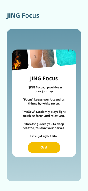 JING Focus - Schermata di calma e messa a fuoco