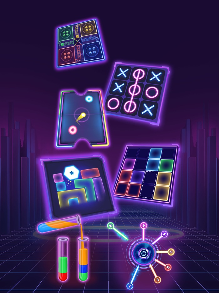 Tic Tac Toe 2 Player XO Glow