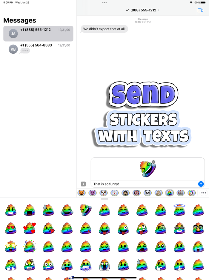 Sticky Moji Rainbow Poop