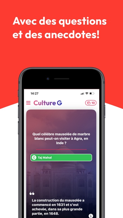 Culture G - Quiz & Anecdotes Culture G - Quiz & Anecdotes