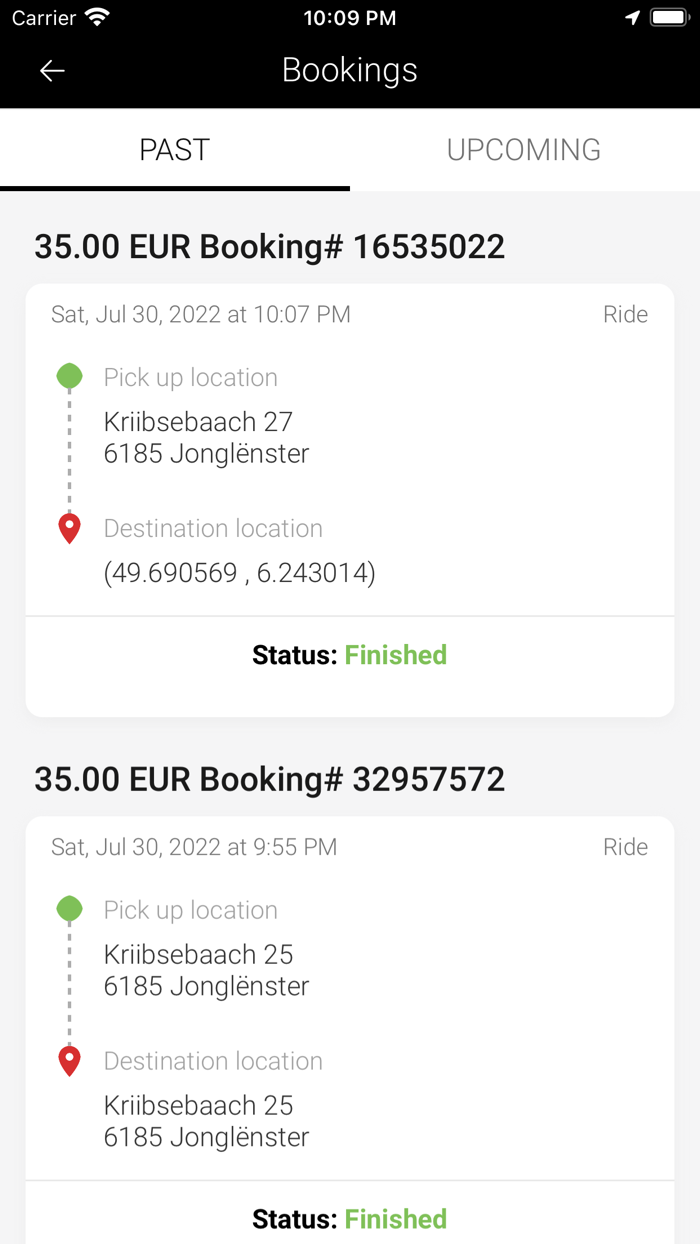 TaxiController Passenger
