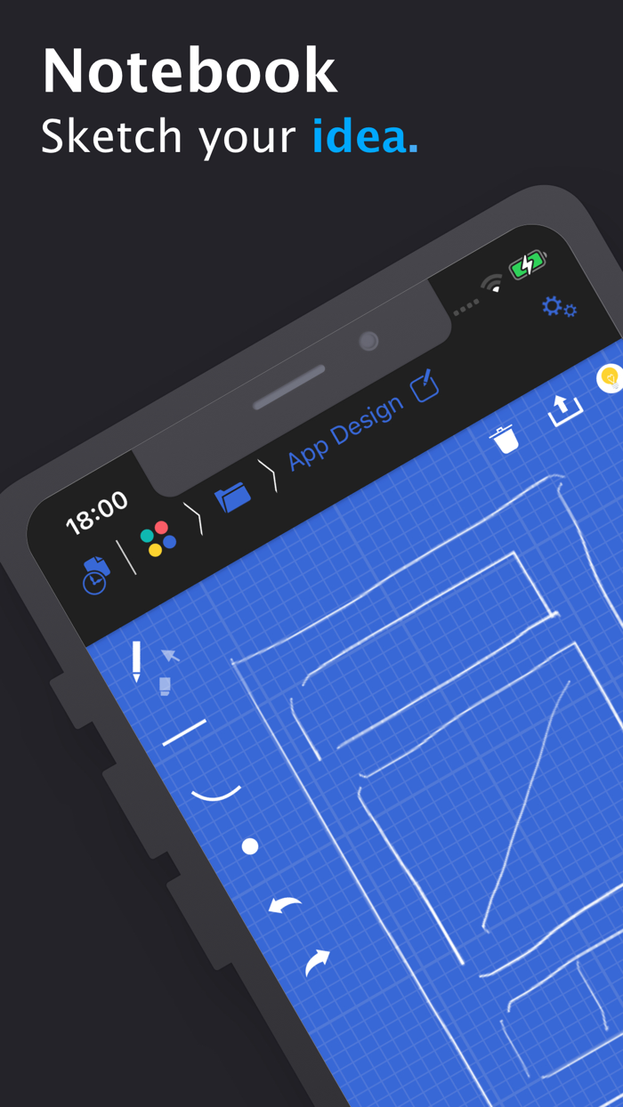 Blue Sketch - Handwritten note