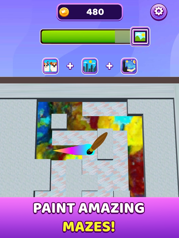 Paint by Maze art  coloring