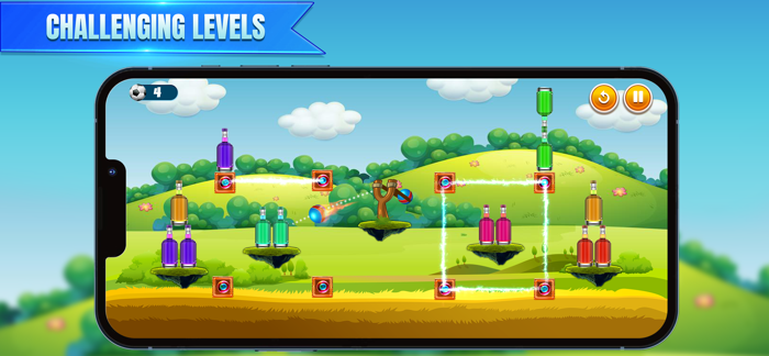 Bottle Shooter Sling Shot Game
