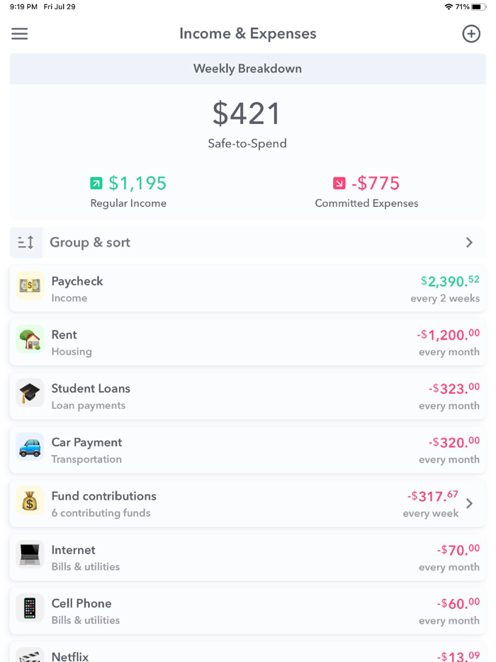 Weekly A Better Budget App