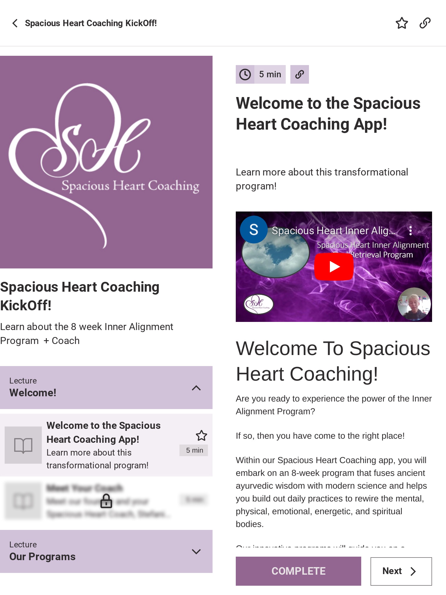 Spacious Heart Coaching screenshot 2